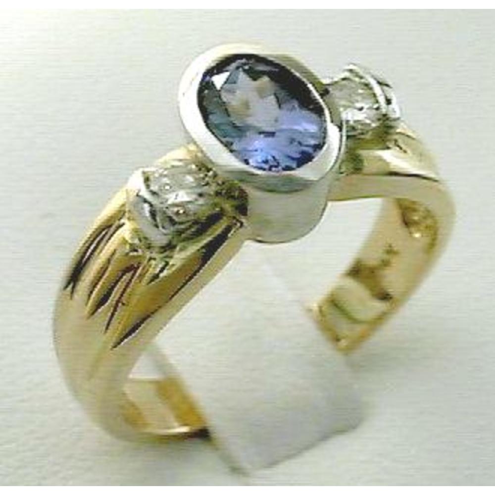 Jewelryweb Asher Col.Two-tone Tanzanite and Diamond Ring - Size 9.0