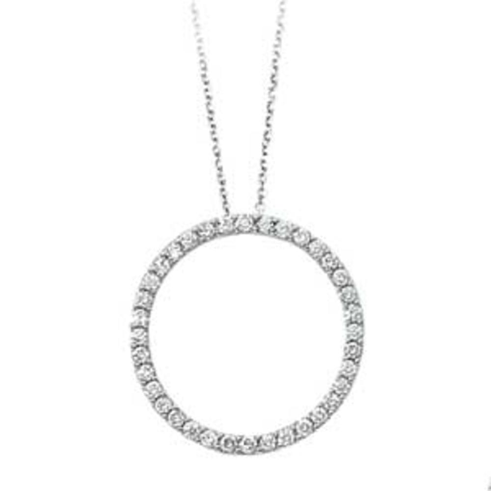 Jewelryweb 14k White Gold Diamond O Pendant D 1.5ctw