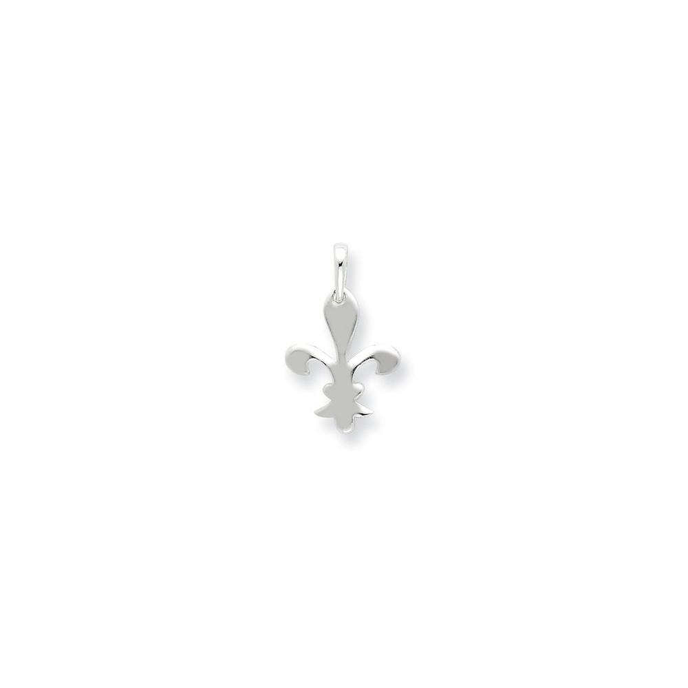Jewelryweb Sterling Silver Polished Fleur De Lis Dangle Pendant