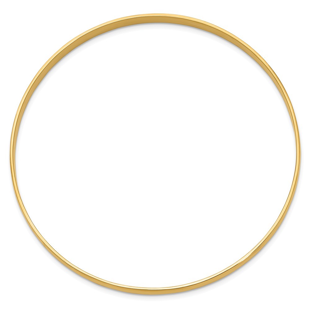 Jewelryweb 14k Yellow Gold 4mm Solid Polished Half-Round Slip-On Bangle Bracelet