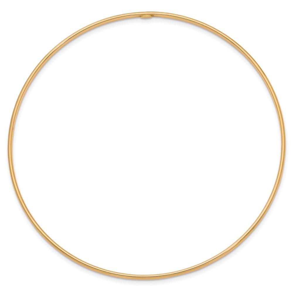 Jewelryweb 14k Yellow Gold 1.5mm Slip-on Bangle Bracelet