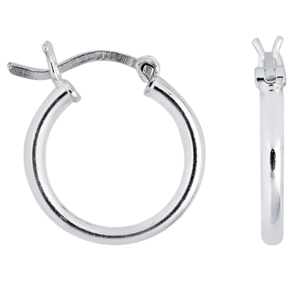 Jewelryweb Sterling Silver Sq Hoop Earrings 2x12