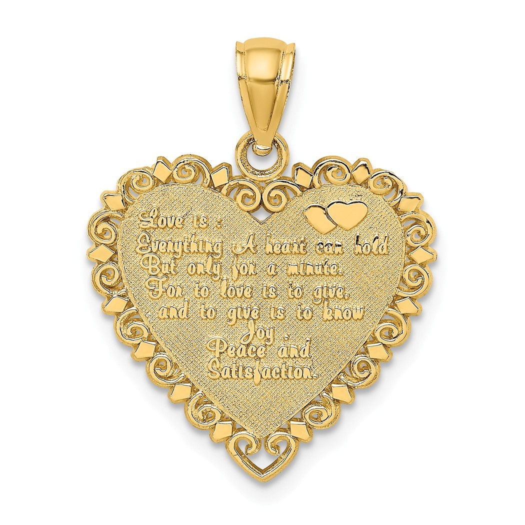 Jewelryweb 14k Gold Love Is...heart Pendant