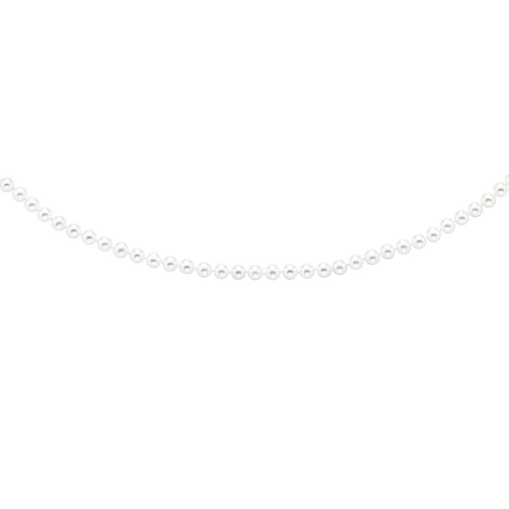 Jewelryweb 14k Yellow Gold 6.0-6.5mm White Pearl Necklace With Fish Clasp - 20 Inch