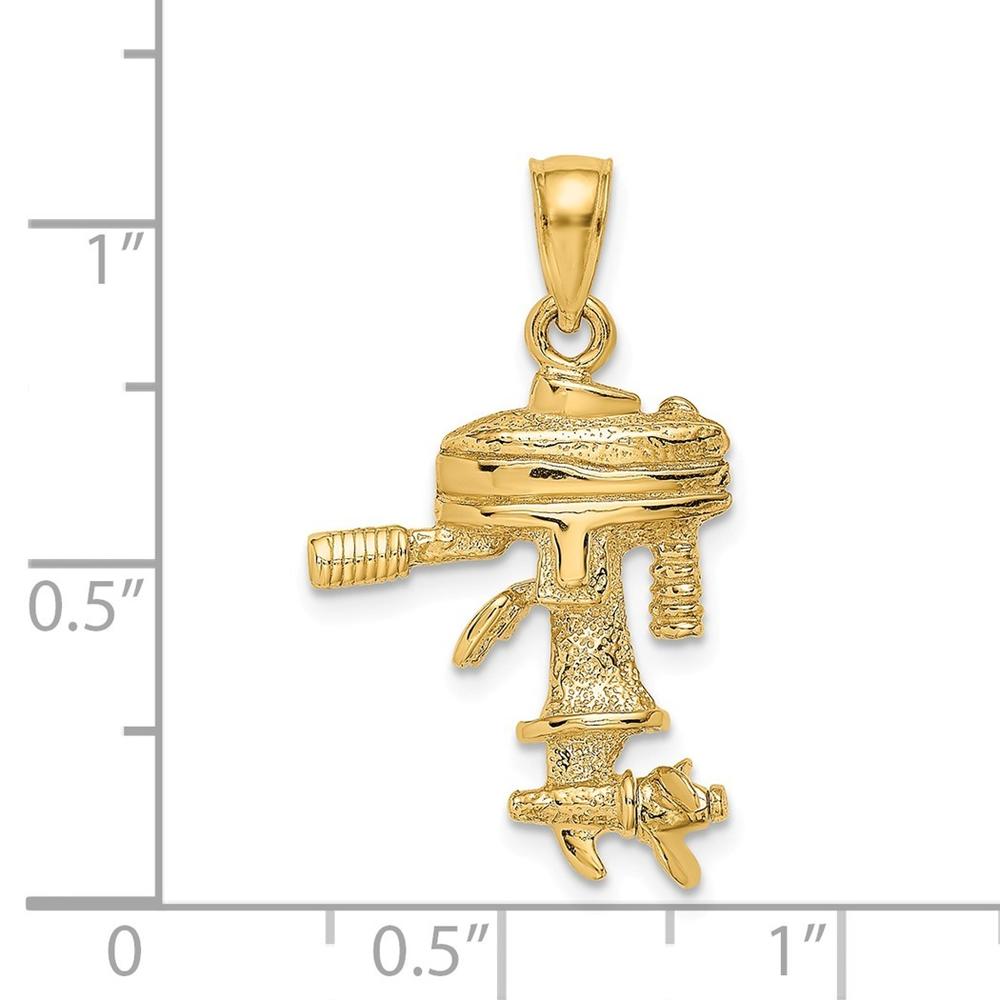 Jewelryweb 14k Gold 3-d Boat Engine:moveable Propeller Charm
