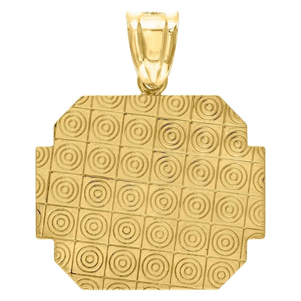 Jewelryweb 10k Gold Two-tone Dc Mens Versace Height 34.4mm X Width 26.9mm Charm Pendant