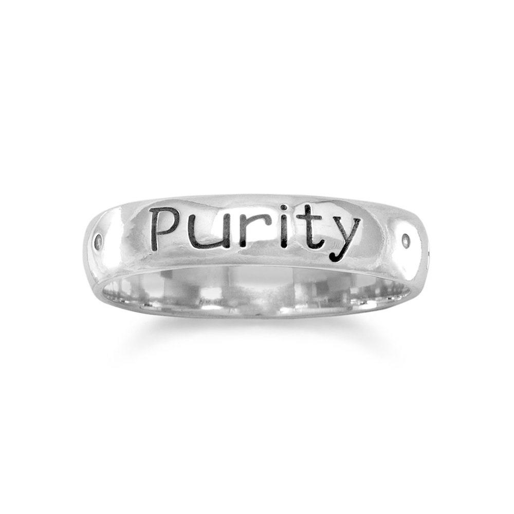 Jewelryweb Sterling Silver Purity Ring 4mm Wide Band - Size 9