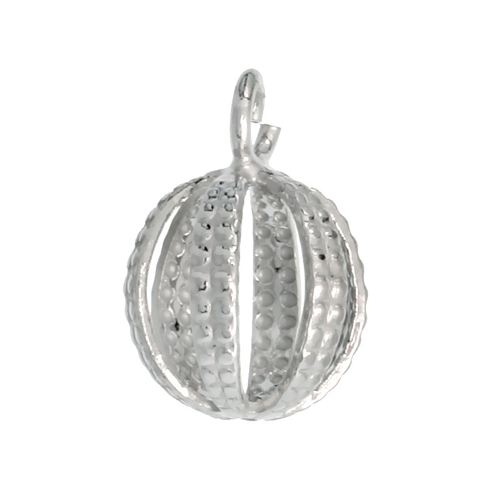 Sabrina Silver Sterling Silver Cut Out Ball Charm for Necklace & Bracelet 3/8 in. (10 mm)