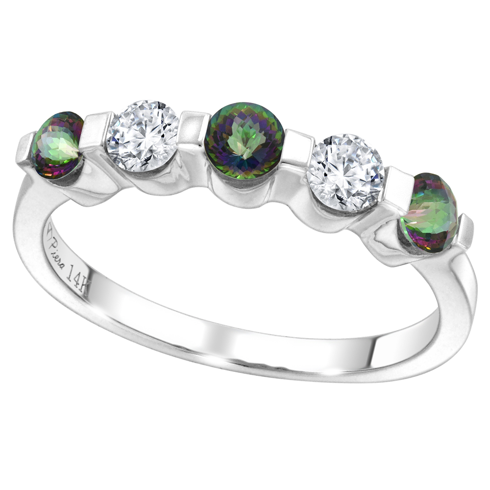 Sabrina Silver 14k White Gold Diamond Genuine Mystic