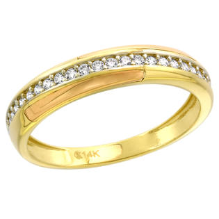 Sabrina Silver 14k Tricolor Gold Cubic Zirconia Eternity Wedding