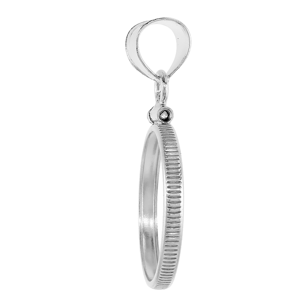 Sabrina Silver Sterling Silver Penny Bezel Screw Top 19 mm Coin Edge 1 Cent Coin NOT Included