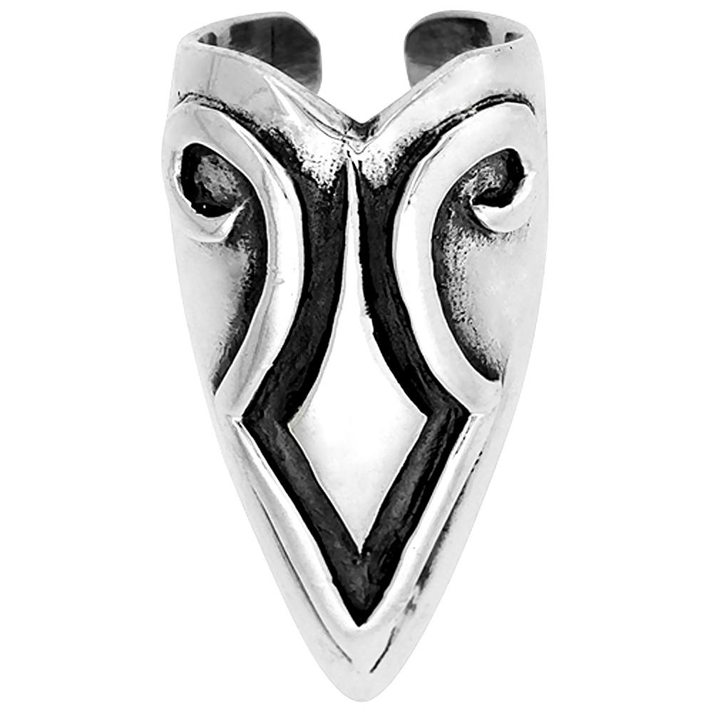 Sabrina Silver Sterling Silver Fingertip Ring for Women Aries Design 1 5/16 inch (33mm) long