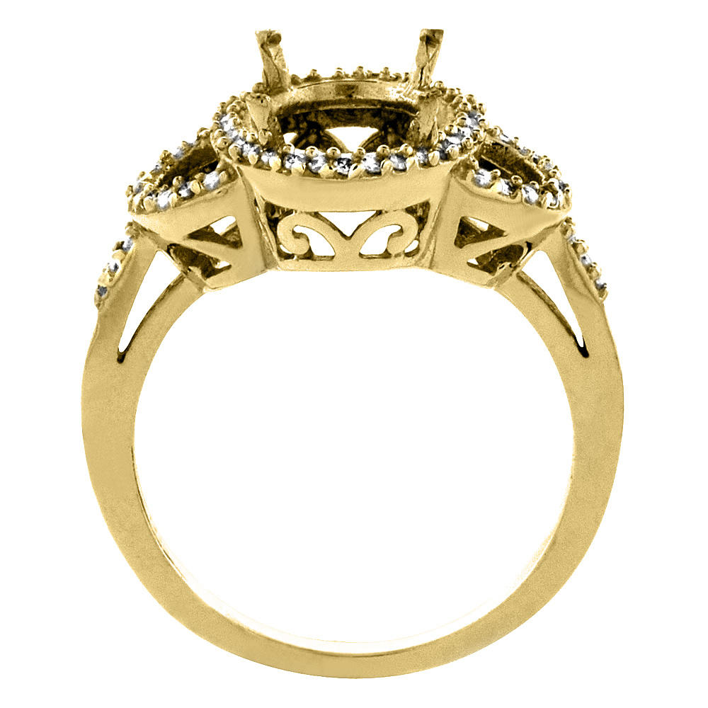 Sabrina Silver 10K Yellow Gold Diamond Natural Morganite Engagement Ring Oval 10x8mm, sizes 5-10