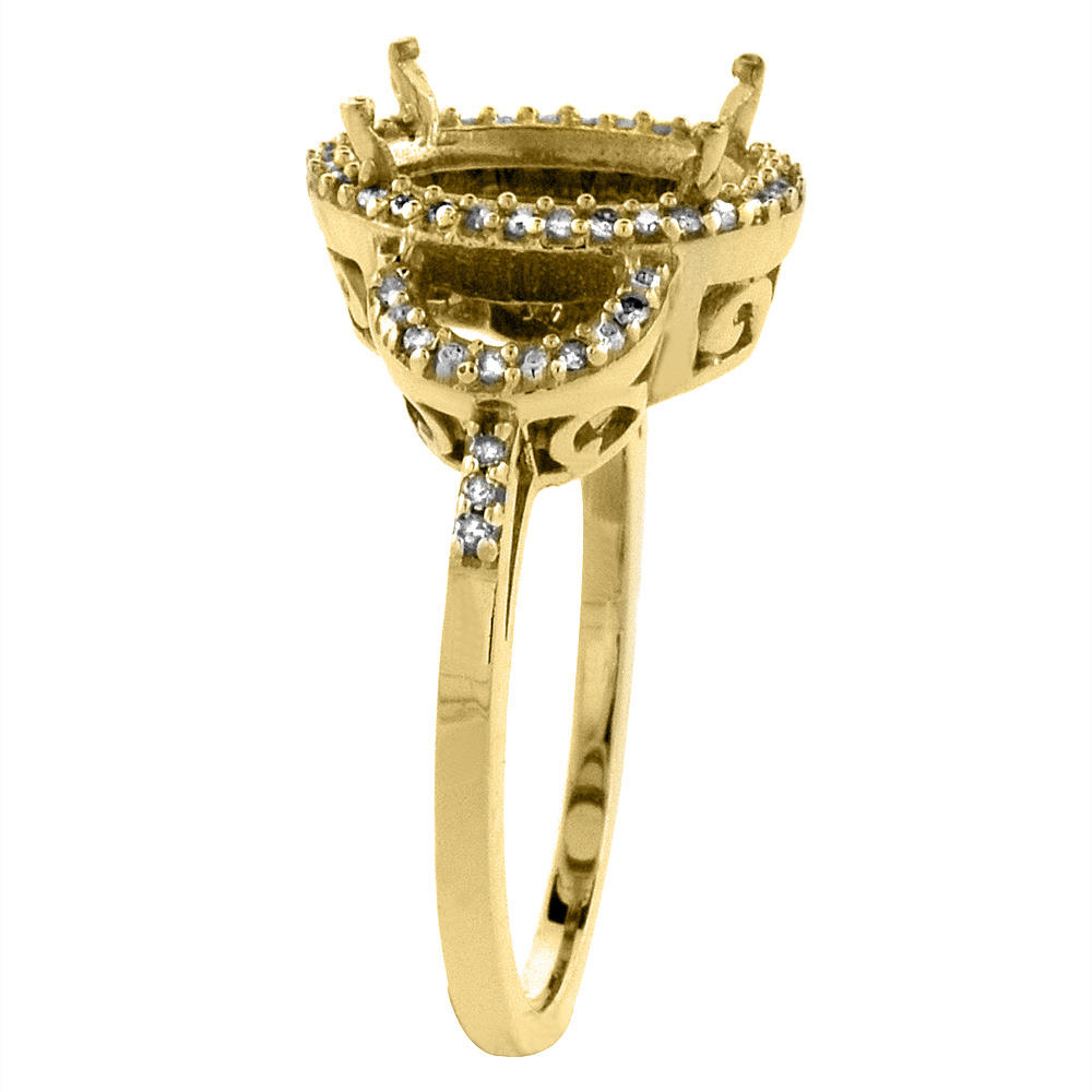 Sabrina Silver 10K Yellow Gold Diamond Natural Morganite Engagement Ring Oval 10x8mm, sizes 5-10