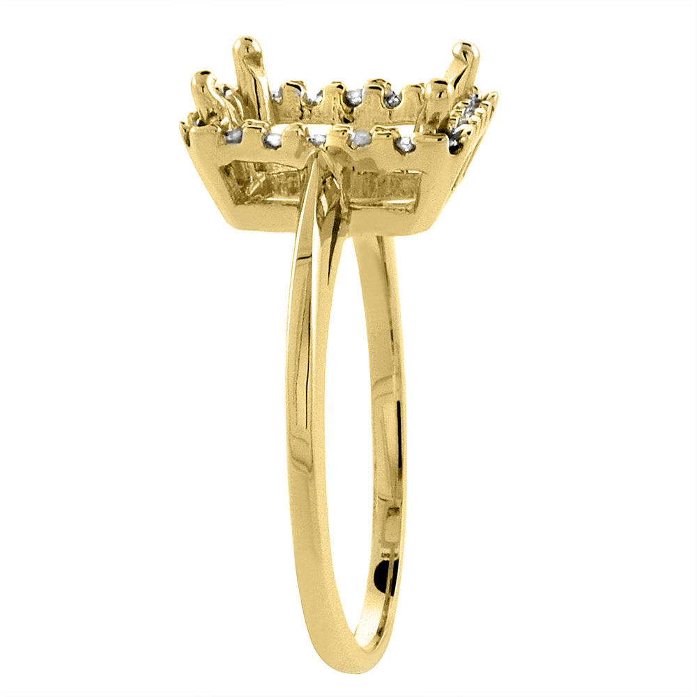 Sabrina Silver 10K Yellow Gold Diamond Natural Morganite Ring Emerald-cut 8x6mm, sizes 5-10