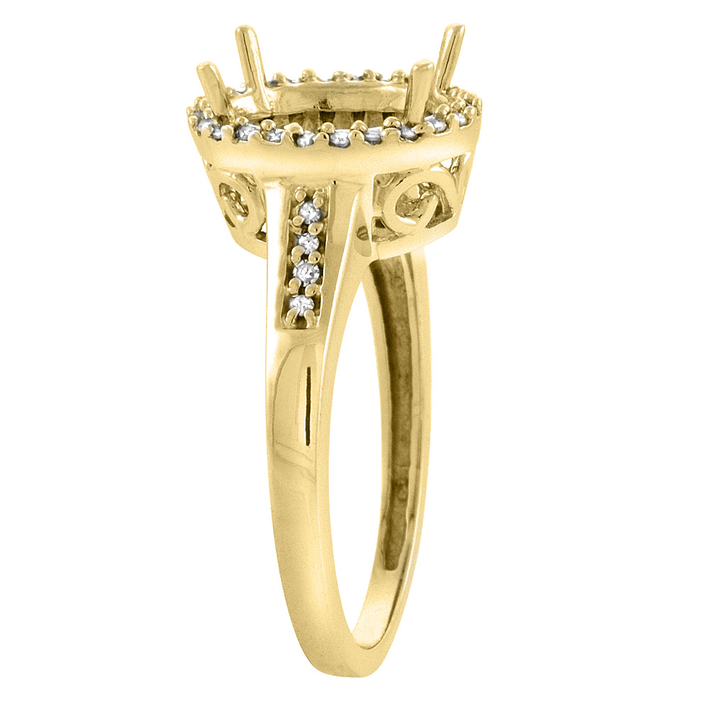 Sabrina Silver 14K Yellow Gold Diamond Natural Peridot Engagement Ring Oval 10x8mm, sizes 5-10