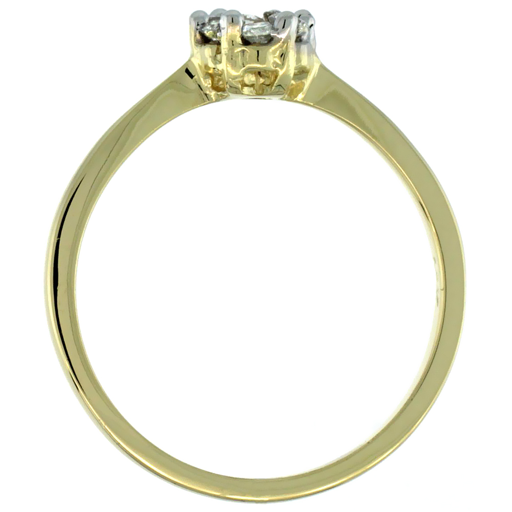 Sabrina Silver 14k Gold Flower Cluster Diamond Engagement Ring w/ 0.26 Carat Brilliant Cut Diamonds, 1/4 in. (6mm) wide