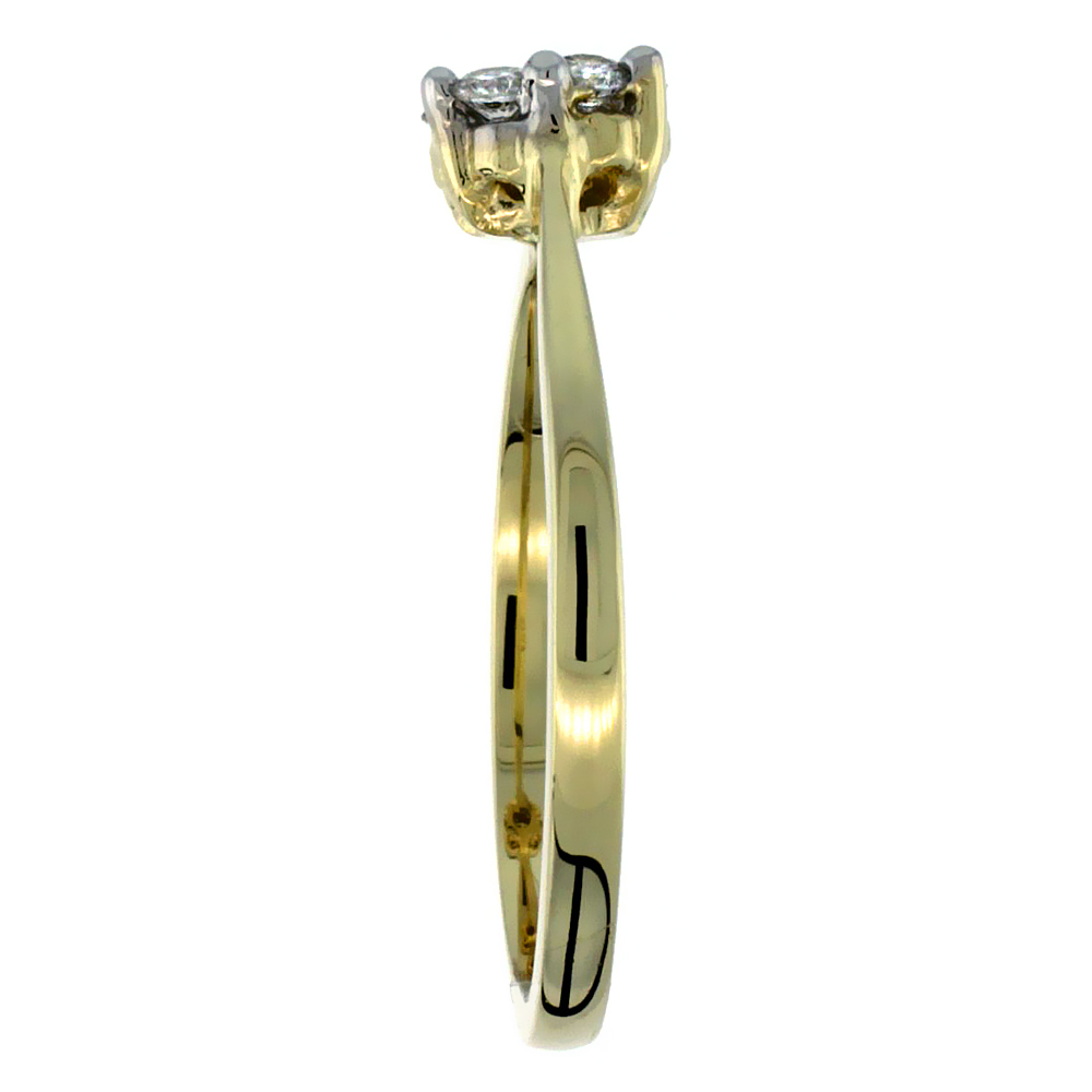 Sabrina Silver 14k Gold Flower Cluster Diamond Engagement Ring w/ 0.26 Carat Brilliant Cut Diamonds, 1/4 in. (6mm) wide