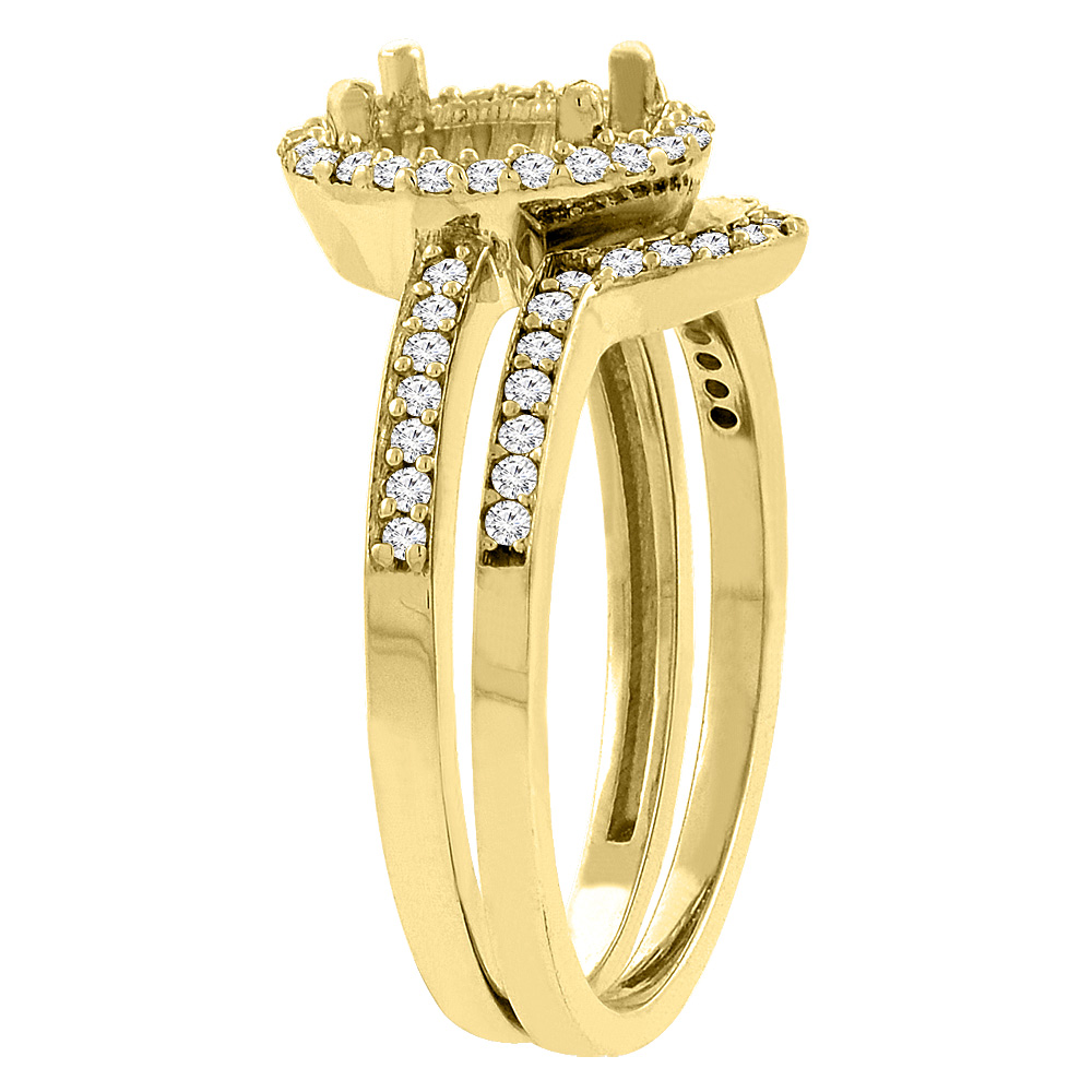 Sabrina Silver 10K Yellow Gold Diamond Natural Lemon Quartz 2-Pc. Engagement Ring Set Oval 8x6 mm, sizes 5 - 10