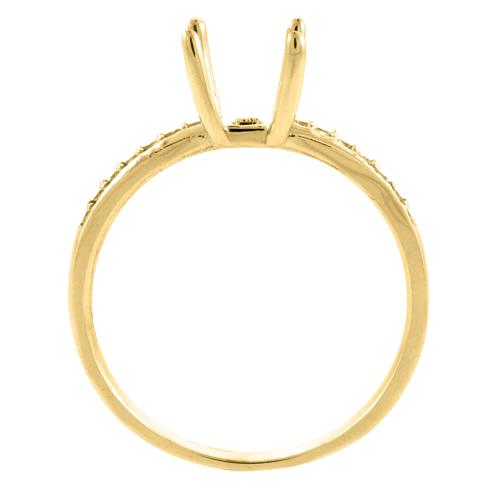Sabrina Silver 14K Yellow Gold Natural Peridot Ring Octagon 7x5 mm Diamond Accents