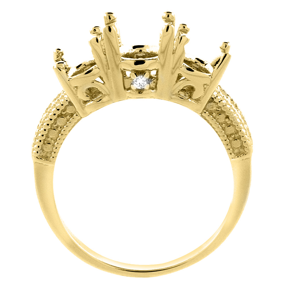 Sabrina Silver 10K Yellow Gold Diamond Natural Amethyst, Garnet & Emerald Ring Oval 3-Stone 7x5 mm,sizes 5-10