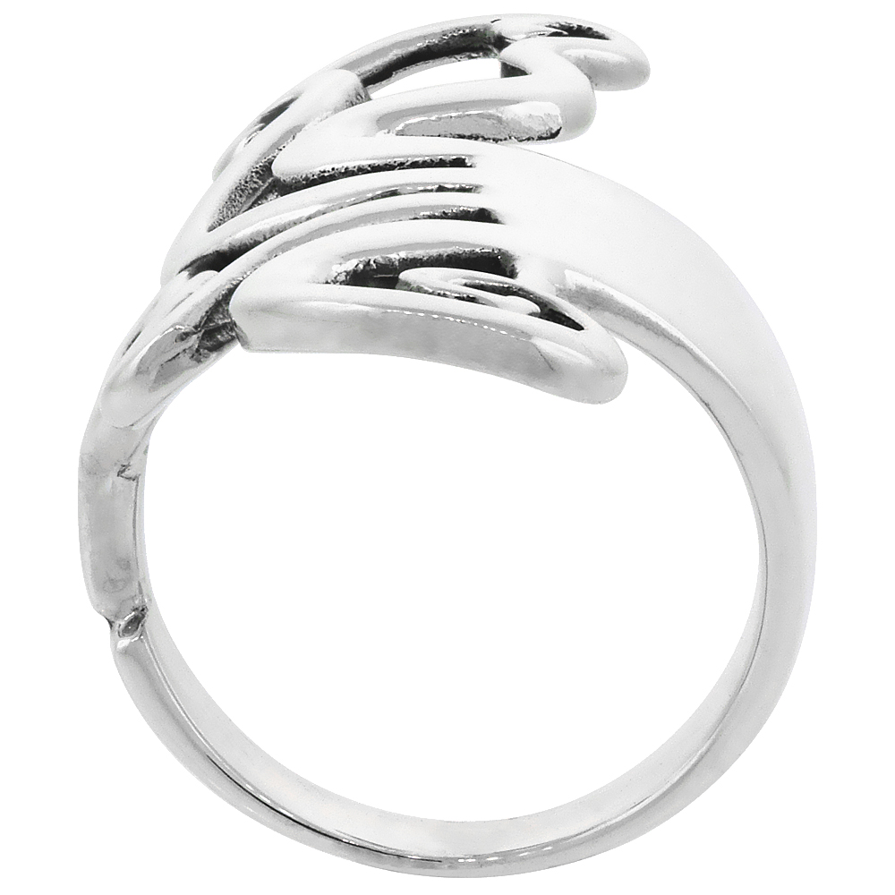 Sabrina Silver Sterling Silver Fork Ring Polished finish 1 3/4 inch, sizes 6 - 10