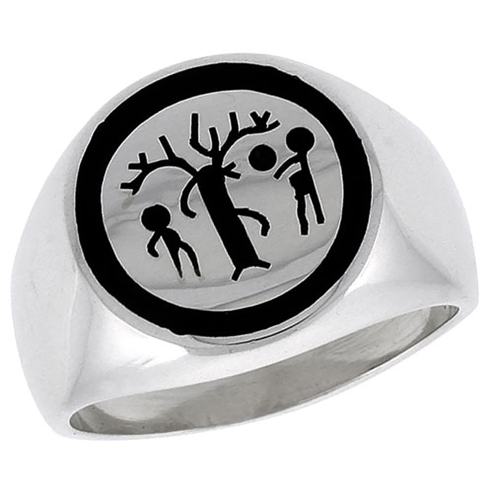 Sabrina Silver Sterling Silver Adam and Eve Ring for Men & Women 5/8 inch, sizes 6 - 14