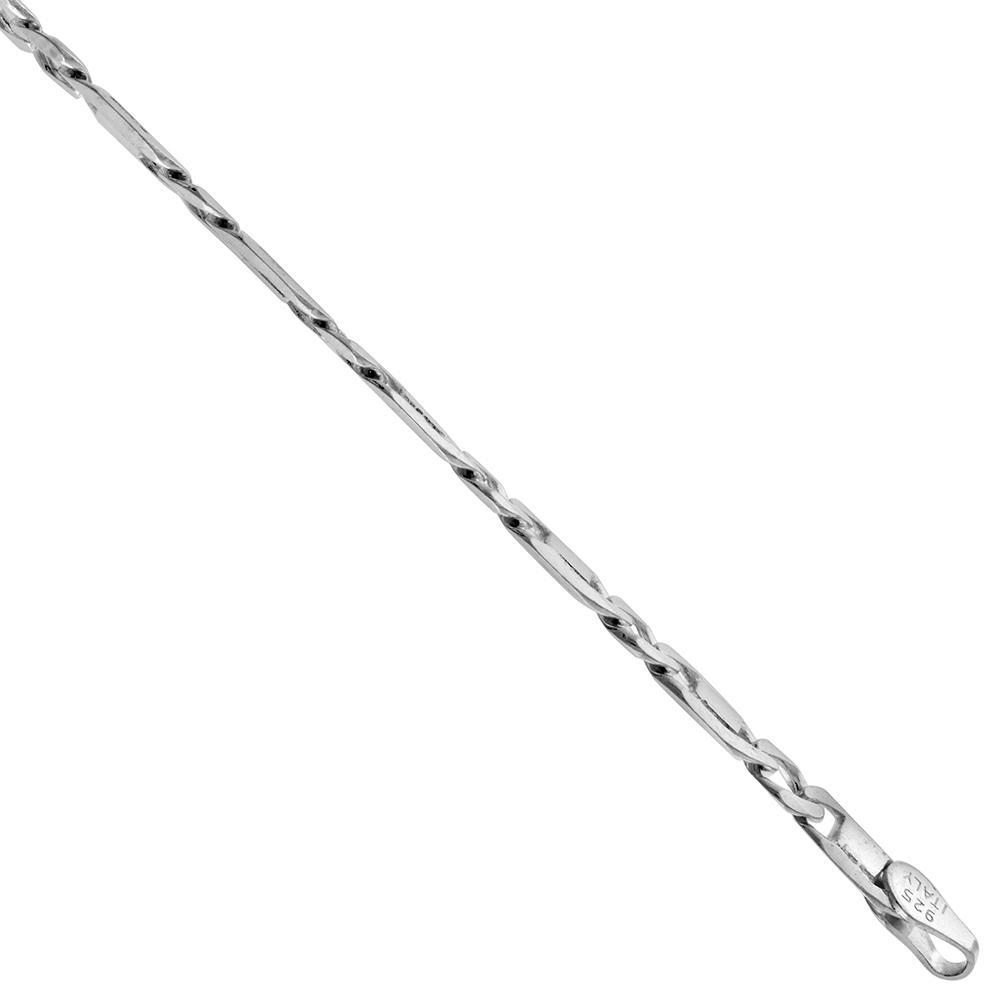 Sabrina Silver Sterling Silver Square Link 4.5mm Valentin Chain Necklaces & Bracelets for Men and Women Nickel free Italy 7-30 inch