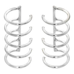Sabrina Silver Sterling Silver Cartilage Hoop Earrings Non Pierced 5-band 10 mm one piece