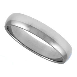 Sabrina Silver Surgical Stainless Steel 4mm Plain Wedding Ring  Domed Polished Comfort Fit, sizes 5 - 14