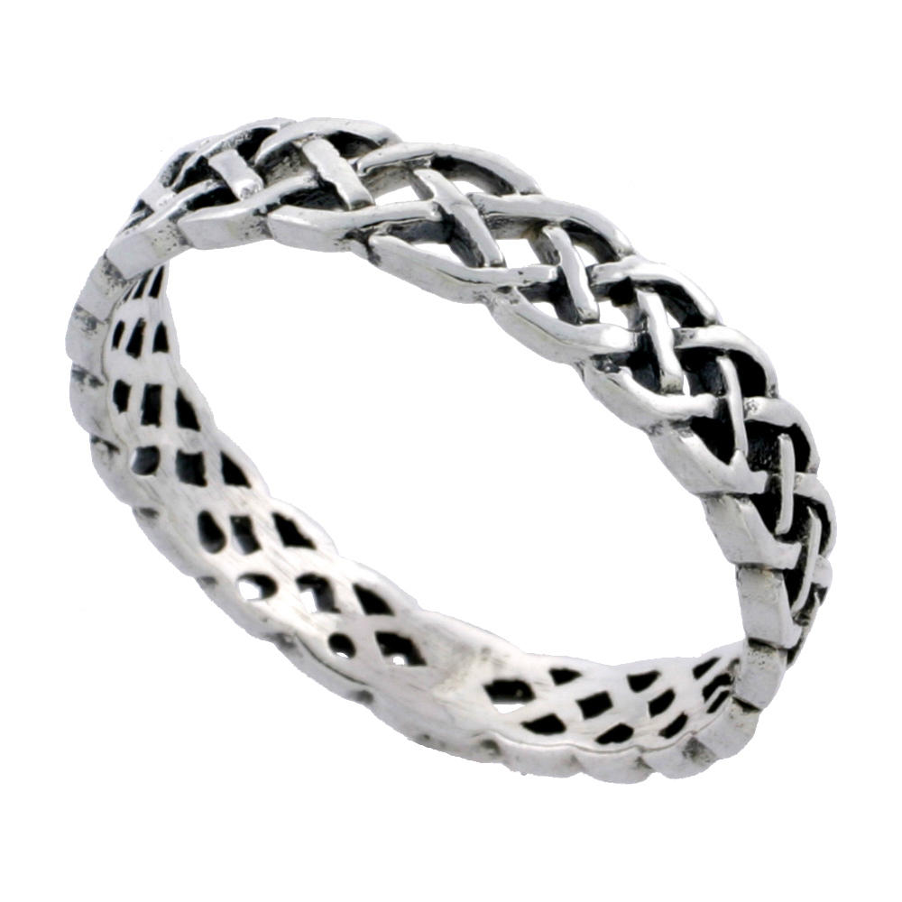 Sabrina Silver Sterling Silver Stackable Celtic Ring 1/8 inch wide, sizes 6 - 10