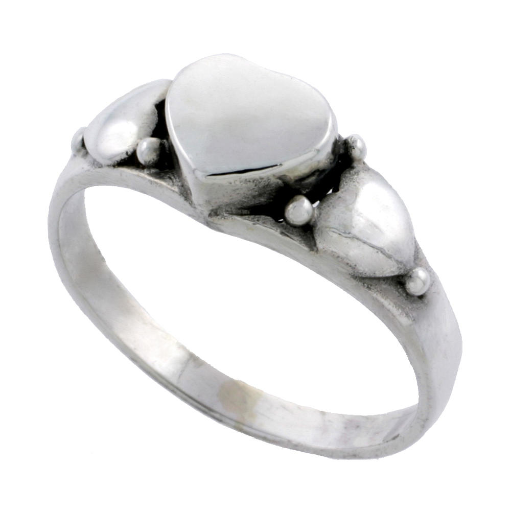 Sabrina Silver Sterling Silver Heart Ring 1/4 inch, sizes 4 - 11