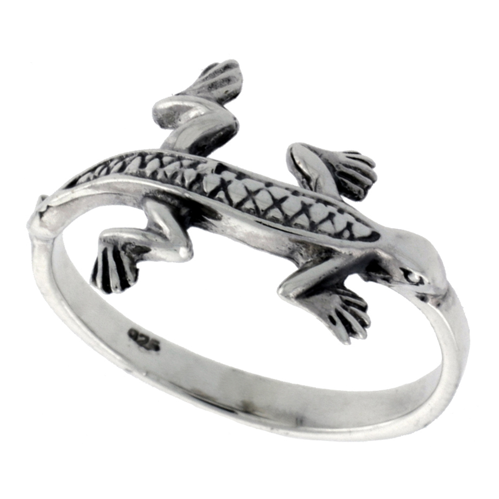 Sabrina Silver Sterling Silver Lizard Ring 1/2 inch wide, sizes 6 - 10