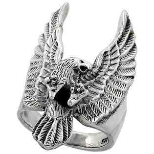 Sabrina Silver Sterling Silver Eagle Ring Large 1/4 inch wide