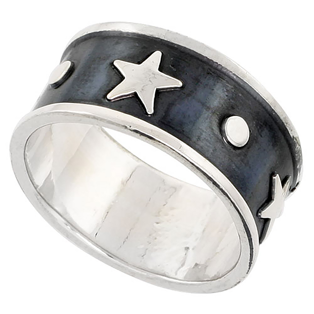 Sabrina Silver Sterling Silver Star Ring Southwestern Design Handmade 1/2 inch wide