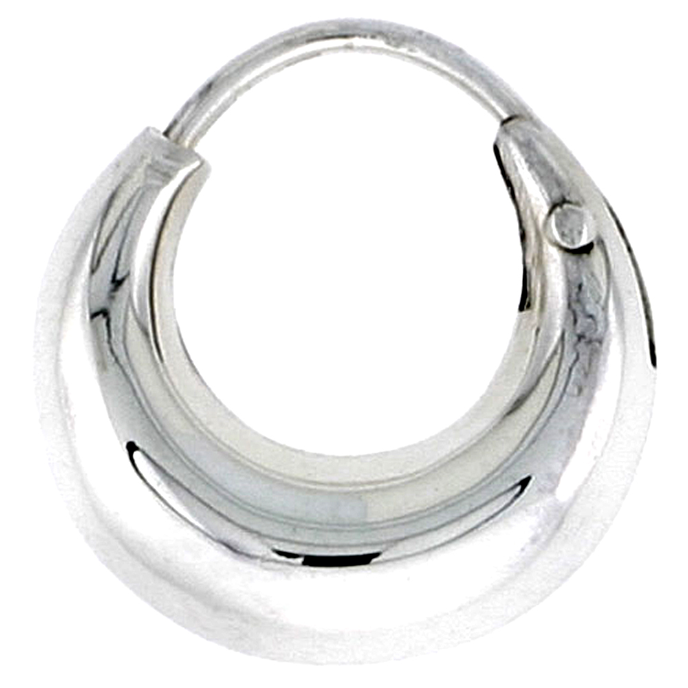 Sabrina Silver Sterling Silver Oval Hoop Earrings, 9/16 inch diameter