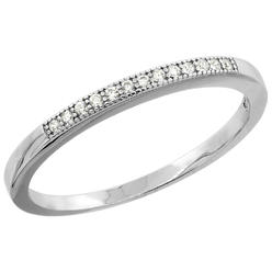 Sabrina Silver Sterling Silver Micro Pave Cubic Zirconia Ladies" Thin Half Eternity Wedding Band, 1/16 inch wide, sizes 5 to 10