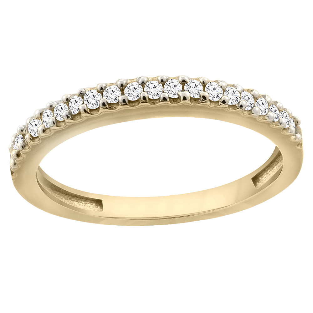 Sabrina Silver 10K Yellow Gold Diamond Wedding Band Ring Half Eternity, sizes 5 - 10