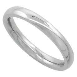 Sabrina Silver Surgical Stainless Steel 3mm Domed Wedding Band Thumb / Toe Ring Comfort-Fit High Polish, sizes 5 - 12