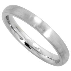 Sabrina Silver Surgical Stainless Steel 3mm Domed Wedding Band Thumb / Toe Ring Comfort-Fit Matte Finish, sizes 5 - 12
