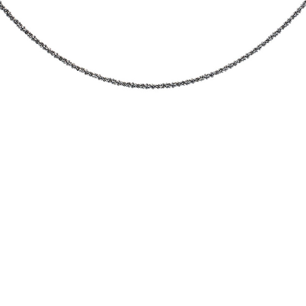 Sabrina Silver Sterling Silver Sparkle Rock Chain Necklace 1.8mm Diamond cut Rhodium Finish Nickel Free Italy, 7-30 inch