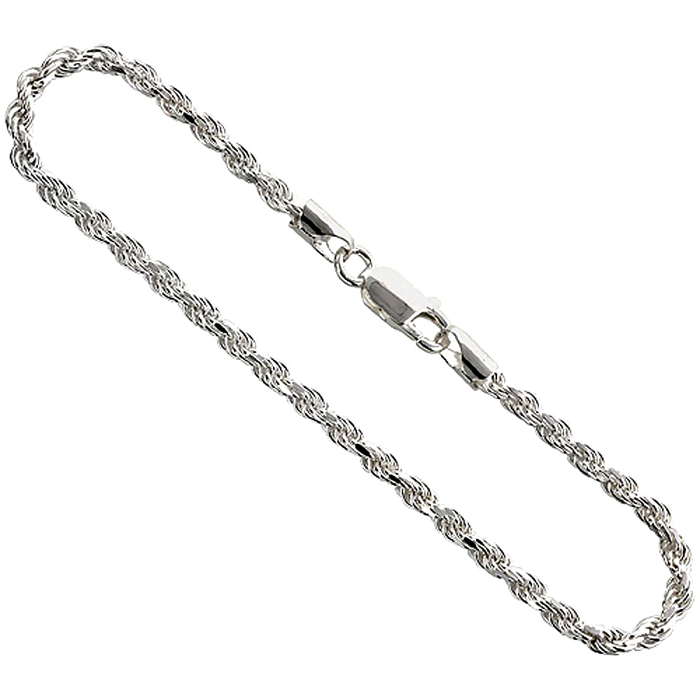 Sabrina Silver Sterling Silver Rope Chain Necklaces Bracelets