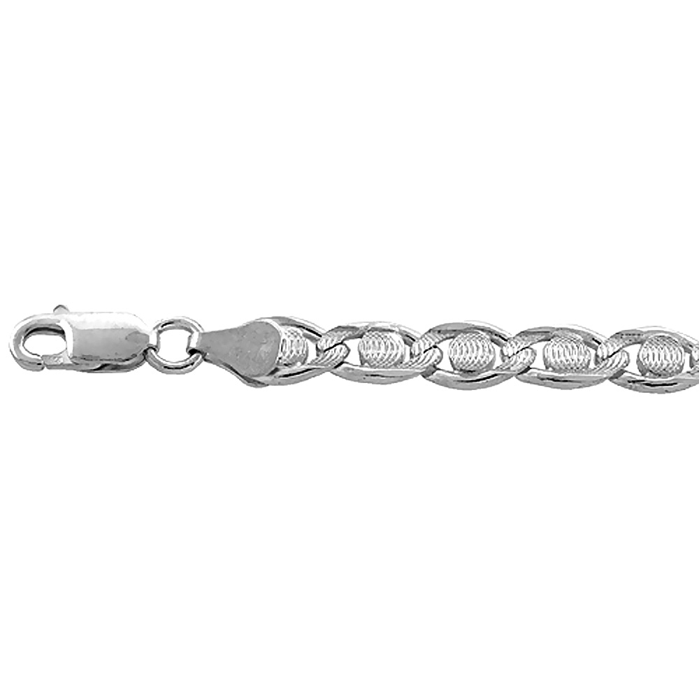 Sabrina Silver Sterling Silver Valentino Round Link Chain Necklace 7mm Diamond Cut Nickel Free Italy 7 30 Inch Sabrina Silver Sterling Silver Valentino Round Link Chain Necklace 7mm Diamond Cut Nickel Free Italy 7 30 Inch