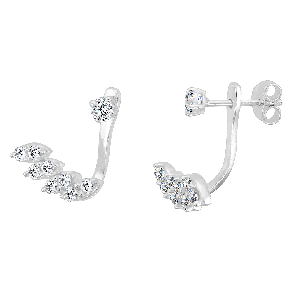 Sabrina Silver Sterling Cubic Zirconia Detachable 2 Pc Stud Sabrina Silver Sterling Cubic Zirconia Detachable 2 Pc Stud Ear Jacket Set