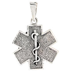Sabrina Silver Sterling Silver Star of Life Medical Alert Charm, 3/4 inch tall