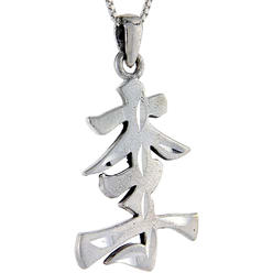 Sabrina Silver Sterling Silver Chinese Character for LEE Family Name Charm, 1 1/2 inch tall