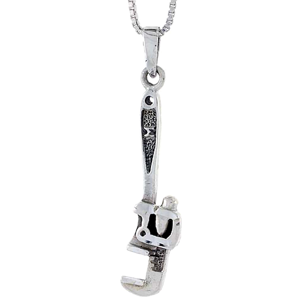 Sabrina Silver Sterling Silver Wrench Pendant, 1 5/8 inch tall