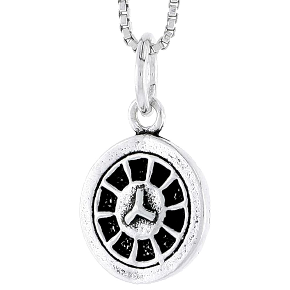 Sabrina Silver Sterling Silver Hubcap Charm, 1/2 inch tall