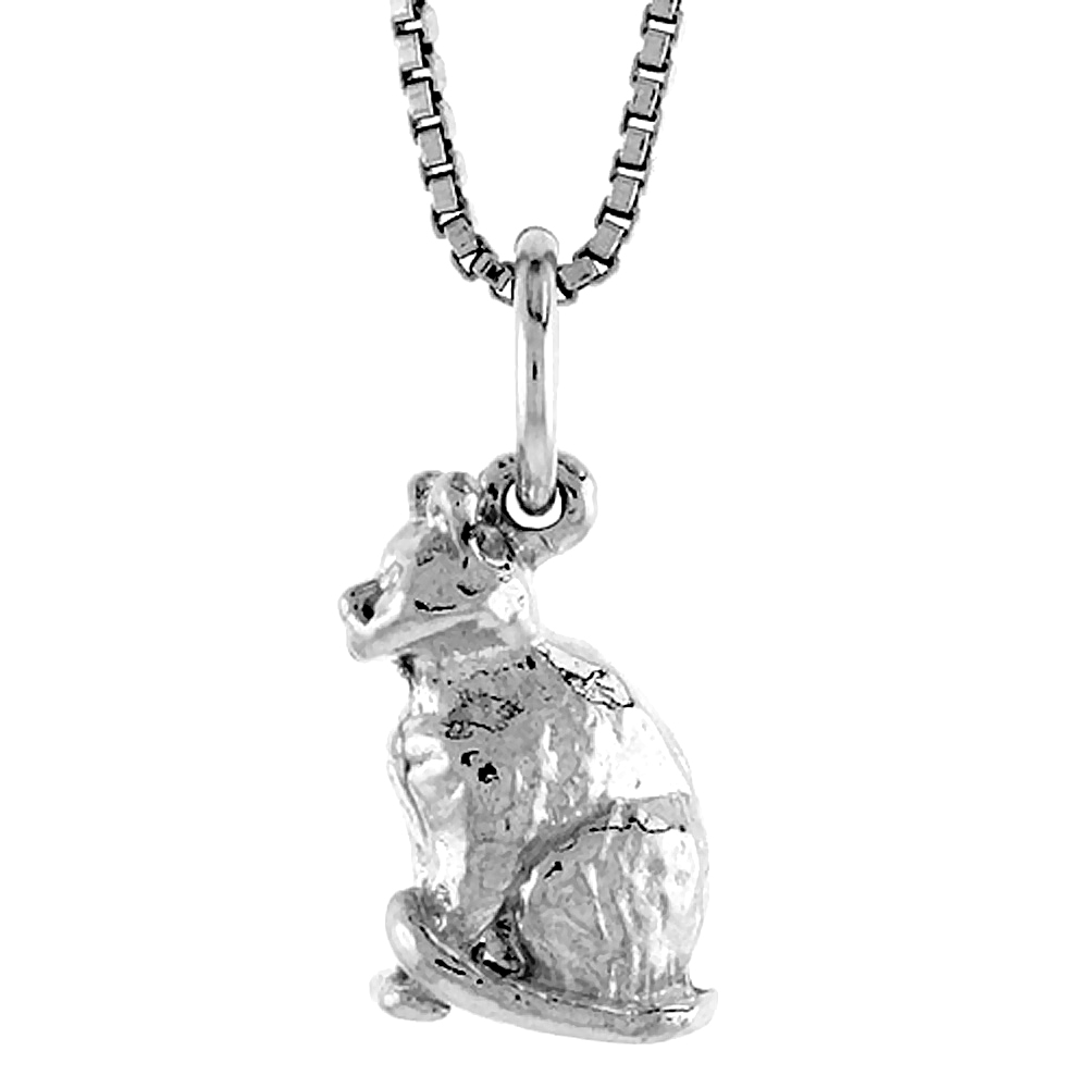 Sabrina Silver Sterling Silver Small Cat Pendant, 1/2 inch Tall