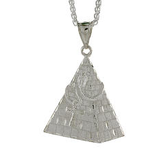 Sabrina Silver Sterling Silver Pyramid Pendant, 2 inch tall